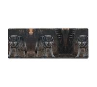 CNTDBU Wolf Guard - Alfombrilla de escritorio extra grande de 11.8 x 31.5 pulgadas, alfombrilla antideslizante para mouse para juegos con borde cosido, almohadilla impermeable para teclado para
