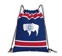 CNTDBU Wyoming State Flag - Mochila grande impermeable y ligera para deportes de gimnasio, mochila casual con cordón para viajes, senderismo