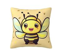 CNTDBU Yellow Bee - Funda de cojín de felpa de doble cara, funda de almohada cuadrada suave y acogedora con cremallera oculta, funda de almohada decorativa para cama, sofá o coche