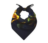 CNTDBU Yellow Roses Starry Night - Bufanda cuadrada de satén multiusos de 55 x 55 cm, bandana de tacto de seda para mujeres y hombres, bufanda suave para peinar, bufanda para el cuello, diadema