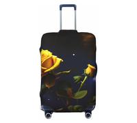 CNTDBU Yellow Roses Starry Night - Funda elástica para maleta, protector de equipaje elástico para viajes, resistente a los arañazos, se adapta a la mayoría de maletas, Black, L, bohemio