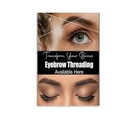 CNTUSRXT Eyebrow Threading Tutorial and Eyelash Care Tips Canvas Wall-Art Print for Professional Salon and Modern Bathroom Decor(Framed,12x18inch(30x45cm))