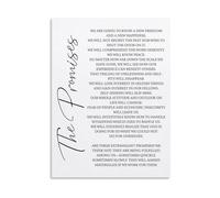 CNTUSRXT Hope in Recovery Wall-Art - The 12 Promises Inspirational Print for Sobriety Journey, Home, or Room Decor(Framed,08x12inch(20x30cm))