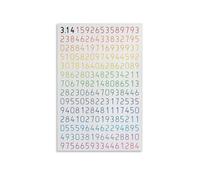 CNTUSRXT Math Art Poster, Pi Number with Rainbow Infinity Digits, Colorful Science Themed Decor for Home Office, Classroom(Framed,08x12inch(20x30cm))