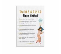 CNTUSRXT Night Routine Chart Poster 10 3 2 1 0 Sleep Rule Canvas Wall-Art for Bedroom Gift for Her Self Care Bedroom Decor(Framed,16x24inch(40x60cm))