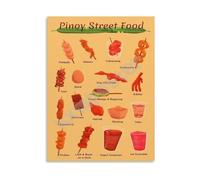 CNTUSRXT Popular Pinoy Street Food Poster Filipino Kitchen Art Canvas Wall-Art for Home Office Decor(Unframed,12x18inch(30x45cm))