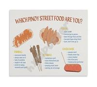 CNTUSRXT Popular Pinoy Street Food Poster Filipino Kitchen Art Canvas Wall-Art for Home Office Decor(Framed,16x24inch(40x60cm))