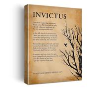 CNTUSRXT Vintage Invictus Poem Quote Poster William Ernest Henley Master of My Fate Captain of My Soul Motivational Wall-Art Print for Office Study(Framed,08x12inch(20x30cm))