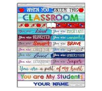 CNTUSRXT Welcome Back to School Sign Metal Tin Poster Classroom Door Decor Teacher Appreciation Gift for Educators Staff Office Entry Decor(Unframed,12x18inch(30x45cm))