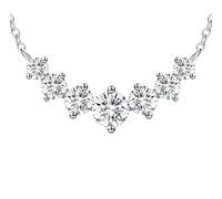 CNUGGCH Collar con colgante de diamante para mujer, collar de moissanite de 0,5 a 7,6 quilates, regalo de cumpleaños para mujer, alma gemela, regalo para mujer, mamá, novia, hija, ella, Medium, Plata