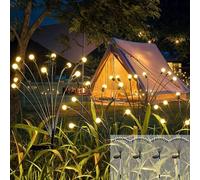 Cnulenzt Guirnaldas Luces Solares, 4 Piezas 10 LED Lámpara Solar Luciérnaga,Luces Solares Jardín Impermeables IP65 para Jardín, Patio, Balcón Decorativo (Blanco Cálido)