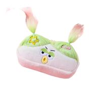 CNWEUFT Bolsa para bolígrafos de peluche con diseño de muñeca fea de pelo explosivo, grande, ojos grandes, monstruo, niña, corazón, bolsa de almacenamiento de juguetes de peluche, caja de papelería