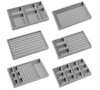 Cnwinu Joyero de 6 piezas, cajones de almacenamiento, organizador de almacenamiento de aretes, organizador de joyeros, cajones de almacenamiento apilables, caja de joyería apilable, bandeja de joyería