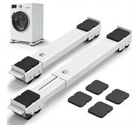 Cnwinu Paquete de 2 rodillos para electrodomésticos, deslizadores de muebles resistentes con freno, ruedas móviles extensibles de 18 a 28 pulgadas, carga de 300 kg, para lavadora, refrigerador, sofá