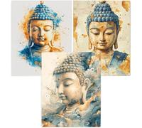 Cnyaunfi 3 Piezas 5D Buda Diamond Painting, Pintura Diamante Beige, Diamond Painting Kit Completo Niños Regalo, Manualidades Adultos Pintura Diamante Para Decoración De Pared Del Hogar 70x90cm YF-3569