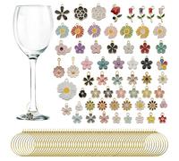 CNYMANY 20/30/60 piezas colgantes para copas de vino, marcadores de copa con diseño de hebilla para vino, cócteles, champán, regalos de fiesta, decoración, 1-3 cm, Zinc, No es una piedra preciosa