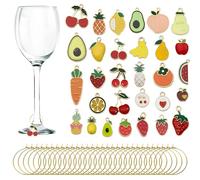 CNYMANY 20/30/60 piezas colgantes para copas de vino, marcadores de copas con diseño de hebilla para vino, cócteles, champán, regalos de fiesta, decoración, Zinc, No es una piedra preciosa