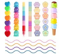 CNYMANY 7 paquetes (38 unidades) Mini Resaltador Rotuladores, Pastel Colorido Resaltador Lindo Apilable Kawaii Rotuladores para Escribir Dibujo Oficina Material Escolar Papelería