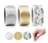 CNYMANY - 900 etiquetas adhesivas para rascar, circulares autoadhesivas de 1 pulgada, para juegos, fiestas, regalos, postales, promoción, color dorado, plateado, metálico