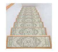 CNYUON 15 peldaños de Alfombra for escaleras Madera, Interior, autoadhesivos, Antideslizantes, Reutilizables(Color 04)