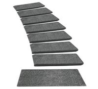 CNYUON 15pcs Carpet Stair Treads Set Non Slip Soft，Skid Resistant, Washable, Reusable, and Easy To Install(Dark Gray)