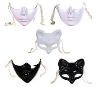 CNYUON 5 uds máscara de mascarada cubierta ojos boca mujeres hombres media for carnavales vestir Flexible(Mix colors)