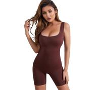 CNYUON Body Moldeador de Abdomen for Mujer, Ropa Interior Moldeadora sin Costuras, Push up y Levanta glúteos de Cintura Alta(Brown,XS-S)
