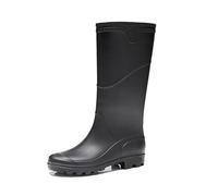 CNYUON Botas de Lluvia PVC hasta la Rodilla, Antideslizantes, for Hombre, for Pesca al Aire Libre, vadeadores, Botas Gruesas Media Pantorrilla(Knee High Black,46)