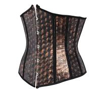 CNYUON Corsé bustier de piel sintética for mujer, estampado sobre el busto, corsé con cordones, faja reductora sexy, disfraz(7XL)