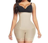 CNYUON Fajas Reductoras y Moldeadoras con Cremallera Lateral, Ropa Interior de Compresión, Moldeadora Cintura, Levanta Glúteos, Control Abdomen Adelgazamiento de Cintura Alta(Beige,S)