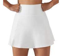 CNYUON Falda Deportiva de Cintura Alta for Mujer, Faldas Tenis Informales for Exteriores, Falda atlética Secado rápido(White,L)