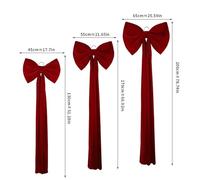 CNYUON Lazo Grande de Terciopelo, Lazo Rojo Navidad, Decoraciones for árboles, Colgante for Fiesta, hogar, Hotel, diseño Ventana, exhibición Centro Comercial(200x65cm)