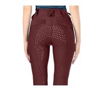 CNYUON Pantalones de equitación for Mujer, calzas ecuestres con Asiento Completo Silicona, Mallas Deportivas competición Deportes ecuestres(Red,S)