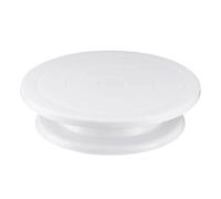 CNYUON Plato giratorio de plástico for pasteles 11 pulgadas, soporte for cremas y masas for decorar , mesa giratoria, bandeja for hornear(White)
