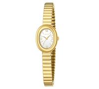 CNYXCN Pequeños relojes dorados para mujer, reloj analógico para mujer con correa de expansión de acero inoxidable, delicada caja ovalada. Resistente al agua, dorado (GOLD-GOLD), 6.10in-6.89in