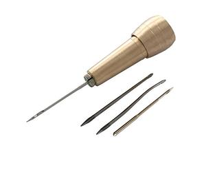 Co-link El Cobre de la manija 4 Agujas de Coser a Mano Punz¨®n Stitcher Kit de Herramientas de reparaci¨®n de Zapatos de Cuero de DIY de Coser Reparaci¨®n de Mano (Dorado)