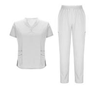 Co Ords - Conjunto de 2 piezas para mujer, camiseta de manga corta y pantalones con bolsillos, uniforme de enfermera, traje de aeropuerto, cómodo, transpirable, para verano, ligero, ajuste holgado