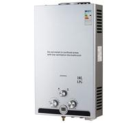 CO-Z 10L Calentador de Agua Butano Calentador de Agua LPG Instantáneo, Certificado CE, Calentador de Agua de Gas Licuado de Petróleo sin Tanque