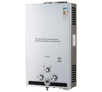 CO-Z 16L Calentador de Agua Butano Calentador de Agua LPG Instantáneo, Certificado CE, Calentador de Agua de Gas Licuado de Petróleo sin Tanque