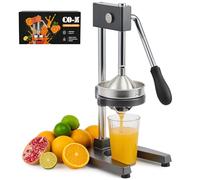 CO-Z Exprimidor Manual de Frutas Exprimidor Profesional de Acero Inoxidable para Limones, Naranjas, Pomelos, Granadas, Verduras y Otras Gris