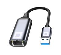 CO2 Adaptador de Red USB a Ethernet, Adaptador Gigabit RJ-45 LAN 10/100/1000 Mbps, Plug & Play, Indicadores LED, Chip Realtek RTL8153, Aluminio Gris Espacial, Compatible con MacBook, PC, TV Box (USB)