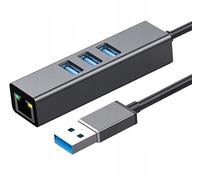 Co2 Adaptador Ethernet Gigabit USB 3.0 de 1000 Mbps + 3 puertos USB 3.0 de aluminio Plug and Play RTL8153 RJ45 de 15 cm compatible con Windows MacOS Linux TV Box consola Android sin controlador