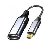 Co2 Adaptador USB-C a DisplayPort DP 8K/60Hz, 4K/120Hz, Full HD, Plug&Play, HDR dinámico, Cable unidireccional, Aluminio Gris Espacial, MHL, Compatible con iPhone, MacBook, iPad Pro, Samsung (8K).