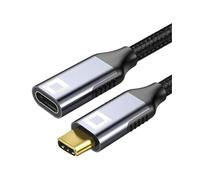 Co2 Cable de extensión USB-C Thunderbolt 3.0, transferencia de datos ultrarrápida a 20 Gbps, compatible con 4K/60 Hz, carga rápida de 100 W, aluminio gris espacial, compatible con iPhone, iPad (1 m).