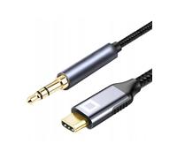 Co2 Cable USB-C a Mini Jack 3,5 mm AUX con DAC 128 kHz HD, calidad de audio superior, aluminio gris espacial, adaptador compatible con iPhone, MacBook, iPad Pro, Samsung (1m).
