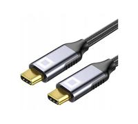Co2 Cable USB-C Thunderbolt 3.0, Transferencia de datos ultrarrápida a 20 Gbps, Soporta 4K/60 Hz, Carga rápida de 100W (5A), Aluminio Gris Espacial, Compatible con iPhone, MacBook, USB Tipo C (1m).