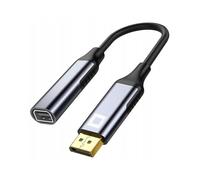 Co2 DisplayPort a Mini DisplayPort DP 1.4 8K/60Hz, 4K/120Hz, 2K/240Hz, Full HD, HDR dinámico DSC 3D HDCP 2.2 FEC FreeSync G-Sync, Plug & Play, 32,4 GB/s, bidireccional, Aluminio (8K)