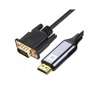 Co2 HDMI a VGA D-SUB 2K/60Hz, Full HD 1080p, Plug & Play, chapado en oro, adaptador desechable de entrada VGA, salida HDMI, convertidor, compatible con ordenadores portátiles, monitores, proyectores