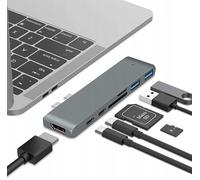 Co2 Hub USB C 7 en 1 para MacBook Pro Air HDMI 4K Thunderbolt 3 5K 40 Gbps USB 3.0 SD microSD 100W Aluminio Plug and Play Compatible con macOS Diseño Moderno