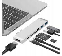 Co2 Hub USB C 7 en 1 para MacBook Pro Air HDMI 4K Thunderbolt 3 5K 40Gbps USB 3.0 Lector SD microSD Carga 100W Aluminio Plug and Play Compatible con macOS